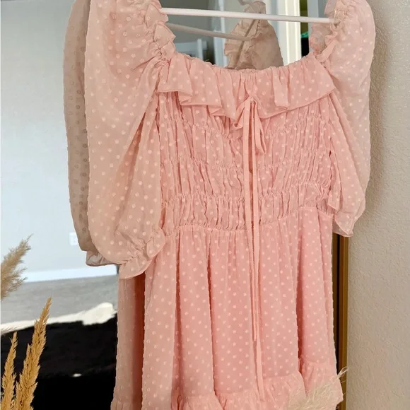 Just Me Pink Midi Dress - Picture 4 of 5